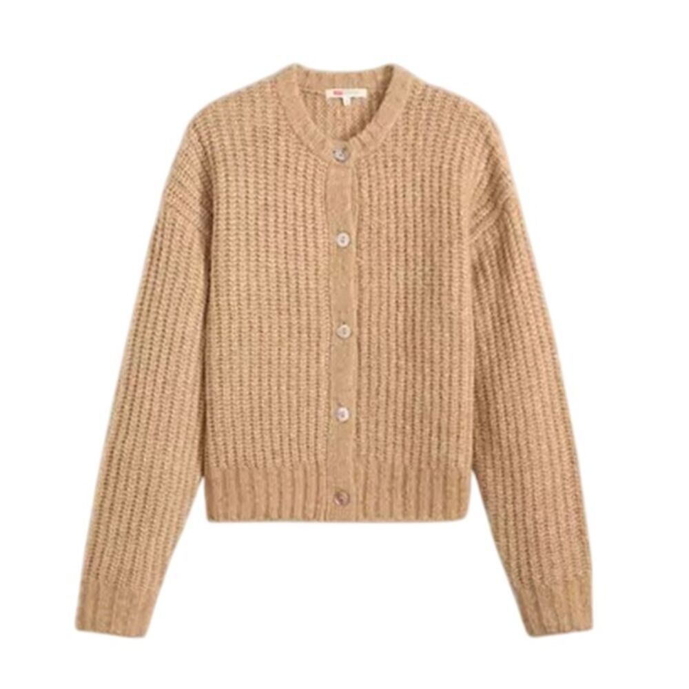 Levis Womens/Ladies Luna Crew Neck Long-Sleeved Cardigan / Caramel Heather